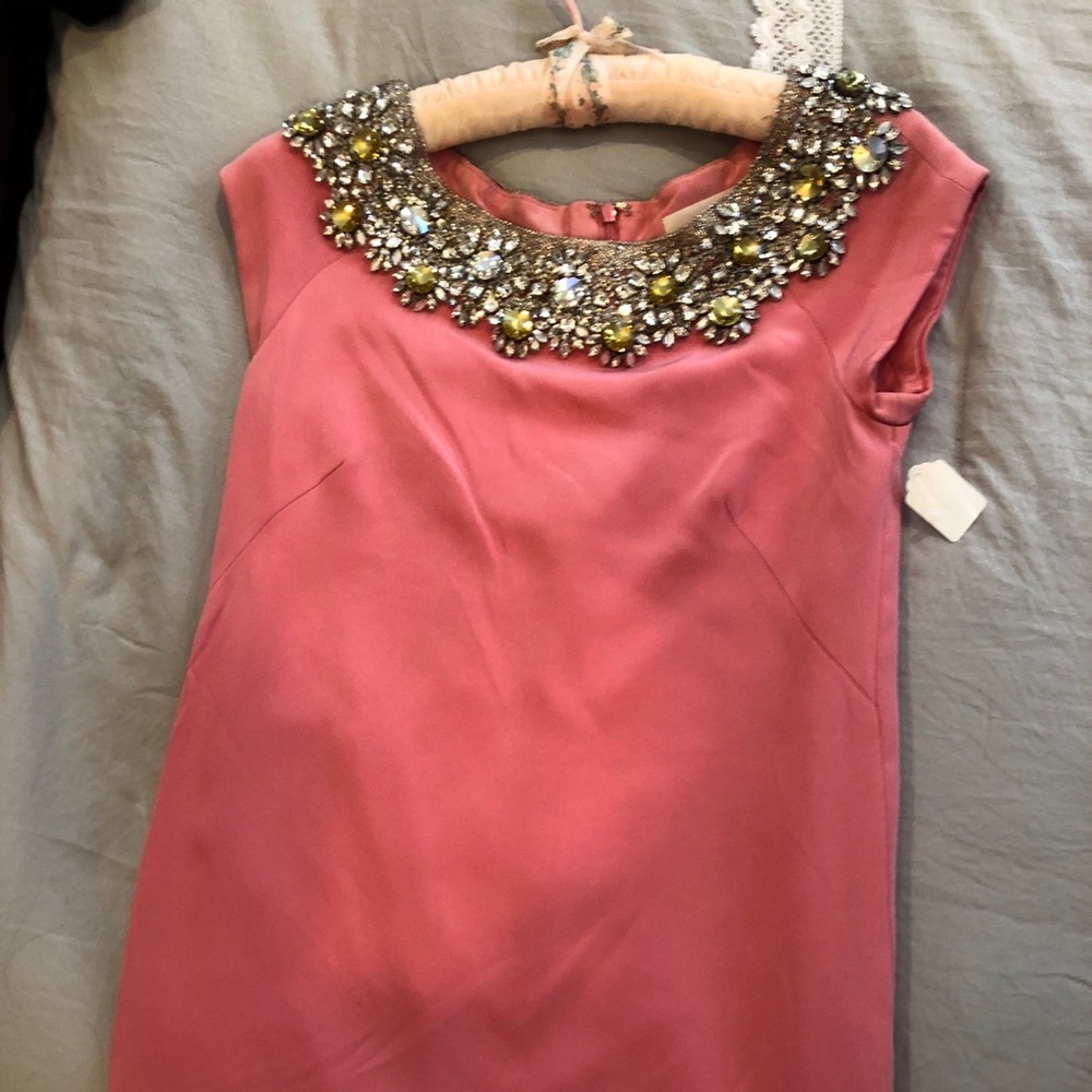 Marchesa couture pink cocktail bejeweled dress - Picture 2 of 5